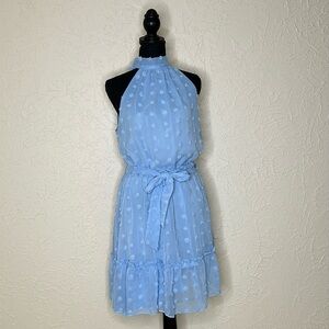 MEDIUM BLUE DOT DRESS CORI LANE